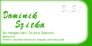 dominik szitka business card